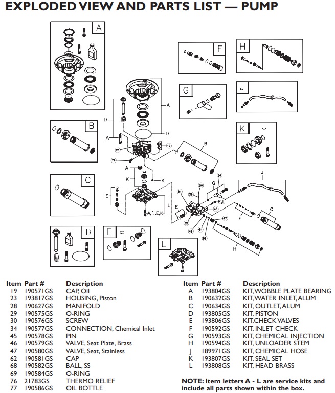 Snapper model 01807 pump breakdown & parts